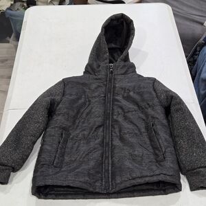 Child's Hooded Puffer Jacket in Charcoal Gray